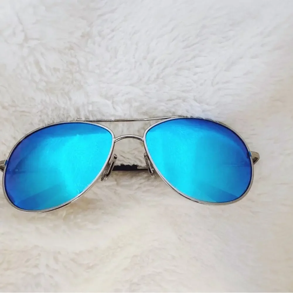 Jace Blue Polarized Classic Aviator Sunglasses - Picture 8 of 8